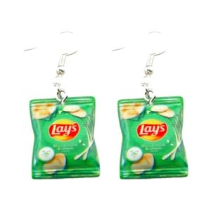Lays Sour Cream N Onion Chip Earrings,  Funny Earrings, Dangle Earrings